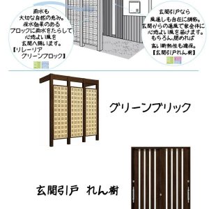 風を取り込む玄関空間