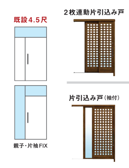 ドアリモアウトセット玄関引戸 2枚連動引込み戸