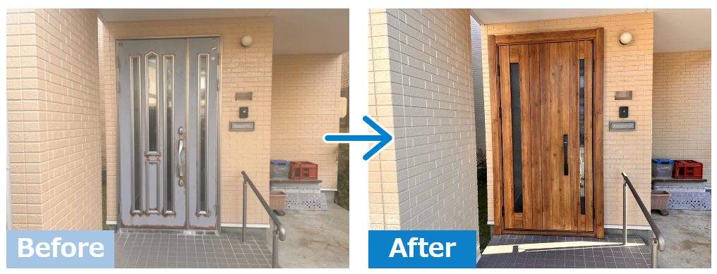 新潟市 防火仕様親子ドアの施工事例