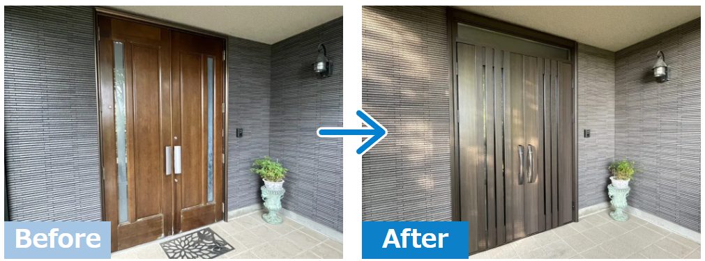 燕市 両開きドアの施工事例