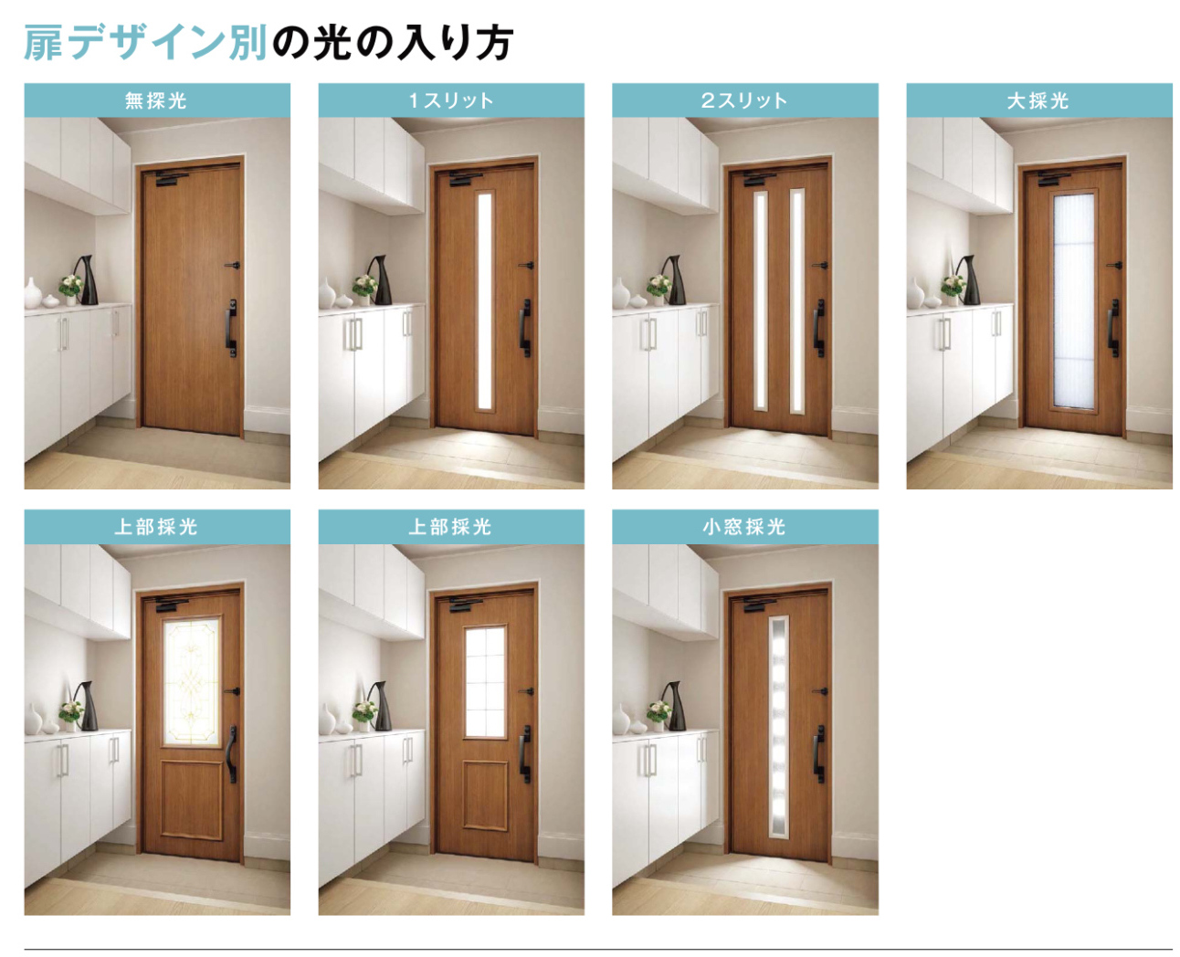 YKKAP玄関ドア採光デザインの種類