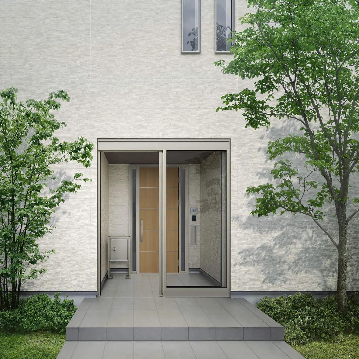 鍵あり壁3面風除け室