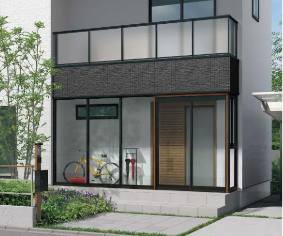 鍵あり壁3面風除け室