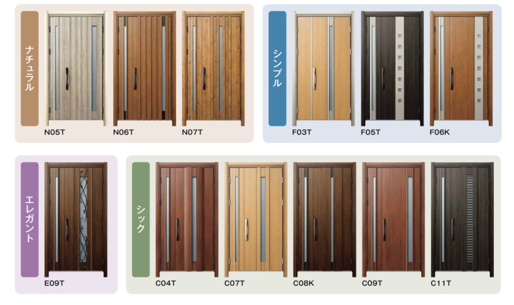 ドアリモ玄関ドアのデザインラインアップ