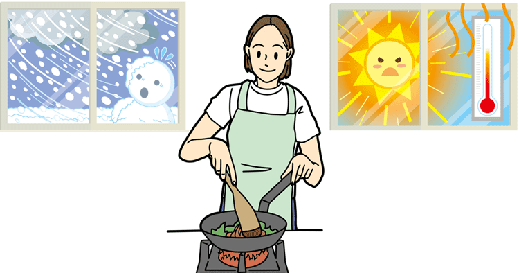 窓リノベで天候に関係なく快適なキッチン