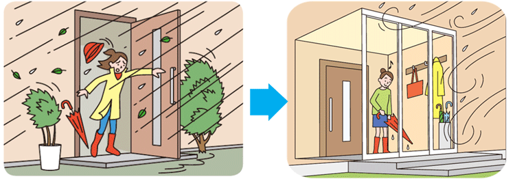 悪天候から玄関を守る風除室