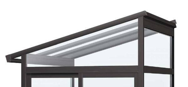 風除室の片流れ屋根