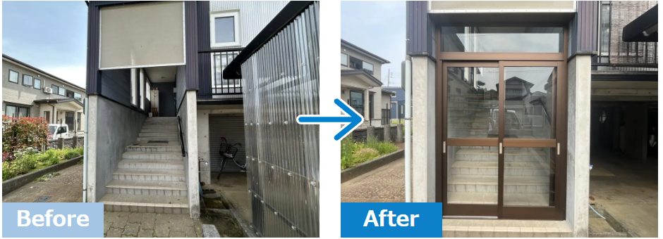 【長岡市】防鳥・黄砂の対策にも！風除室設置　YKKAPセフター