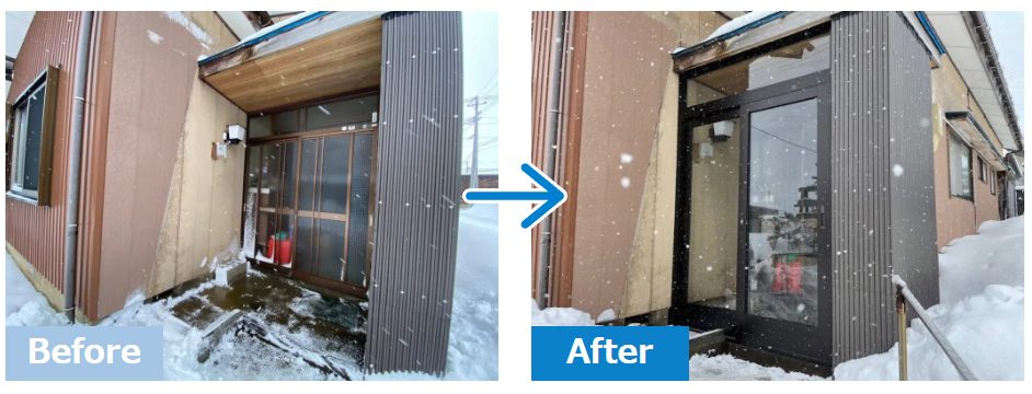 柏崎市　玄関前を快適にする風除室