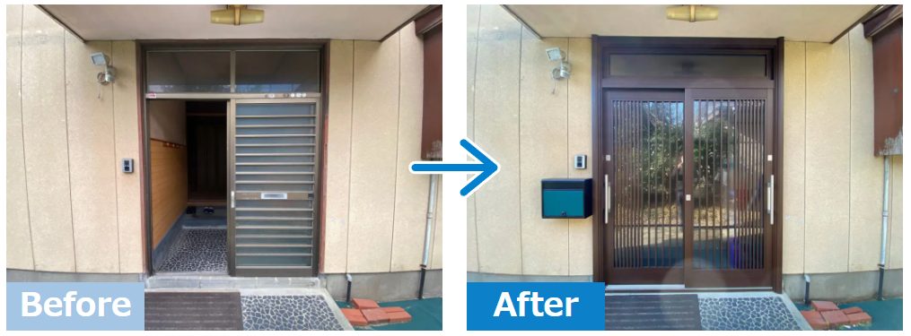 新潟市　バリアフリー化～段差をなくす玄関引戸リフォーム