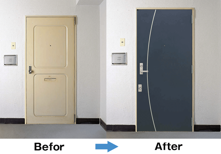 マンション玄関ドアBeforAfter