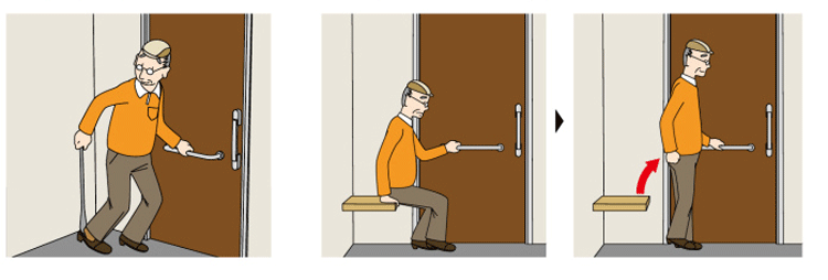 マンション玄関ドアの補助手すり2