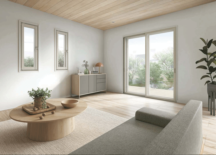 YKK-APウチリモグレードSの内窓 を設置したリビング750